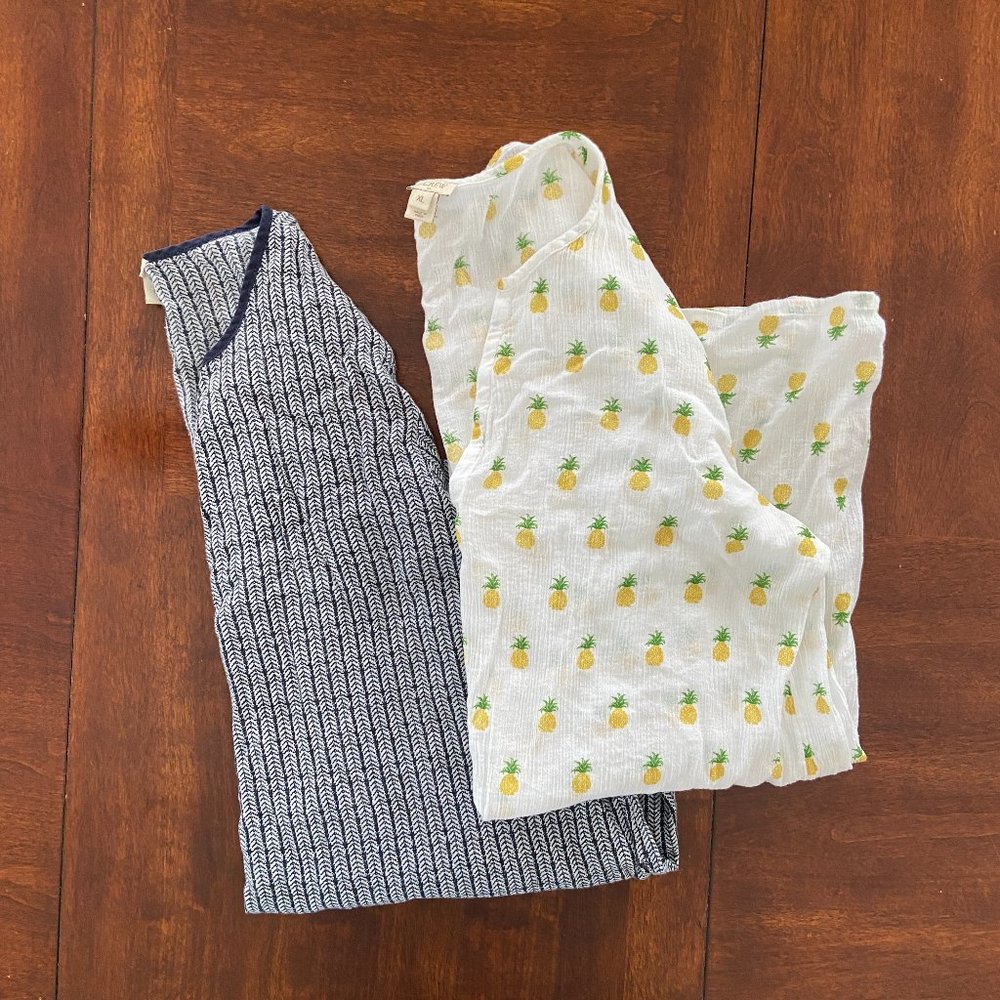 TWO lightweight J. Crew Factory tunics (good beach cover-ups) size XL